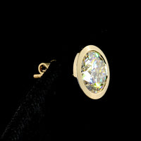 14K Yellow Gold Bezel Set Round Brilliant Cut Lab Diamond Stud Earrings - F VVS2 IGI Certified - 6.55 Carat Total Weight - Covaloro Fine Jewelry