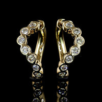 14K Yellow Gold Bezel-Set Round Lab Diamond Huggie Earrings - 0.40 Carats Total Diamond Weight - Covaloro Fine Jewelry