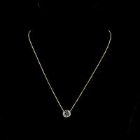 14K Yellow Gold Bezel Set Round Lab Diamond Solitaire Pendant - 2.01 Carat Total Weight - Covaloro Fine Jewelry