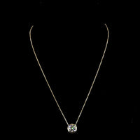 14K Yellow Gold Bezel Set Round Lab Diamond Solitaire Pendant - 3.02 Carat Total Diamond Weight, E-F Color, VS1 Clarity with IGI Certification - Covaloro Fine Jewelry