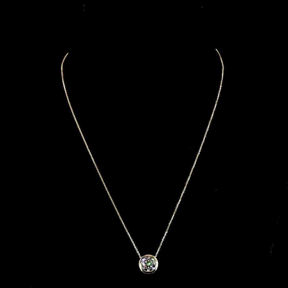 14K Yellow Gold Bezel Set Round Lab Diamond Solitaire Pendant - 3.02 Carat Total Diamond Weight, E-F Color, VS1 Clarity with IGI Certification - Covaloro Fine Jewelry