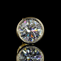 14K Yellow Gold Bezel Set Round Lab Diamond Stud Earrings - 1.47 Carat Total Weight, E-F Color VS2 Clarity - Covaloro Fine Jewelry