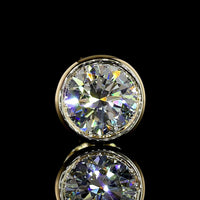 14K Yellow Gold Bezel Set Round Lab Diamond Stud Earrings - 1.55 Carat Total Weight, E-F Color VS2 Clarity - Covaloro Fine Jewelry