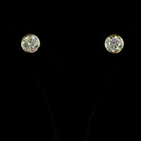 14K Yellow Gold Bezel Set Round Lab Diamond Stud Earrings - 4.05 Carats Total Diamond Weight (F VS1) - Covaloro Fine Jewelry