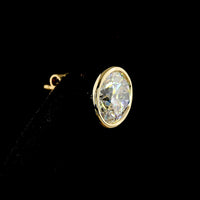 14K Yellow Gold Bezel Set Round Lab Diamond Stud Earrings - 6.11 Carat Total Weight (E-F Color, VS1 Clarity) - Covaloro Fine Jewelry