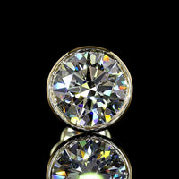 14K Yellow Gold Bezel Set Round Lab Diamond Stud Earrings - F Color VS Clarity - 3.07 Carat Total Diamond Weight - Covaloro Fine Jewelry