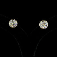 14K Yellow Gold Bezel Set Round Lab Diamond Stud Earrings - F VVS2-VS1 - 8.05 Carat Total Weight - Covaloro Fine Jewelry