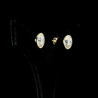 14K Yellow Gold Bezel Set Round Lab Diamond Stud Earrings - F VVS2-VS1 - 8.05 Carat Total Weight - Covaloro Fine Jewelry