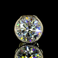 14K Yellow Gold Bezel Set Round Lab Diamond Stud Earrings with Milgrain Detail - 2.03 Carat Total Weight (E-F VVS2) - Covaloro Fine Jewelry