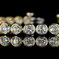 14K Yellow Gold Bezel Set Round Lab Diamond Tennis Bracelet - 5.88 Carat Total Diamond Weight (38 Stones, E-F Color, VS Clarity) - Covaloro Fine Jewelry