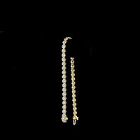 14K Yellow Gold Bezel Set Tennis Bracelet with 42 Round Brilliant Lab Diamonds - 5.14 Total Carat Weight E-F VS1 - Covaloro Fine Jewelry