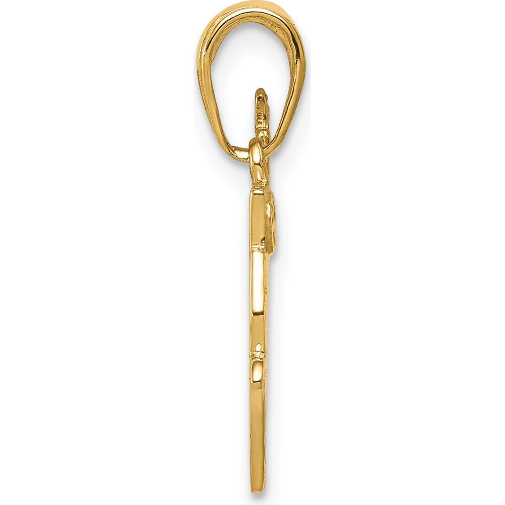 14K Yellow Gold Bible, Praying Hands, and Cross Pendant - 20mm Length by Oro Pregiato
