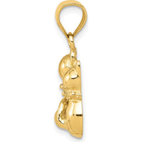 14K Yellow Gold Big and Little Cats Themed Pendant Charm by Oro Pregiato