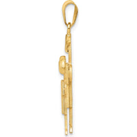 14K Yellow Gold Big Boy and Little Boy Engravable Charm Pendant - 30mm x 22mm by Oro Pregiato