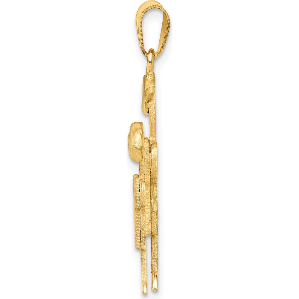 14K Yellow Gold Big Boy and Little Boy Engravable Charm Pendant - 30mm x 22mm by Oro Pregiato