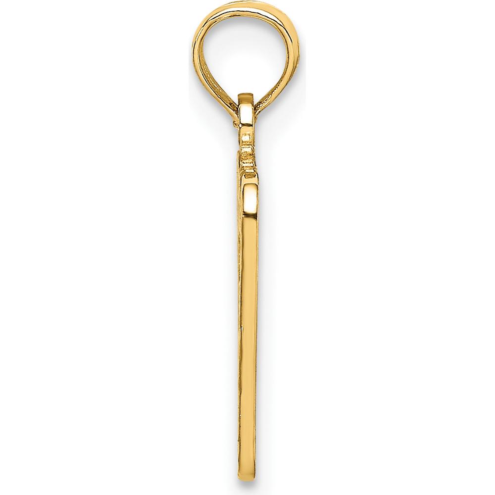 14K Yellow Gold Birth Certificate Charm with Textured Back Design by Oro Pregiato