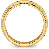 14K Yellow Gold Birthstone and Diamond Mother's Ring Semi-mount with 8 Stones, Customizable by Oro Pregiato