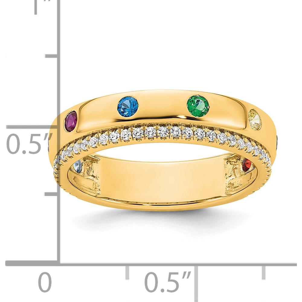 14K Yellow Gold Birthstone and Diamond Mother's Ring Semi-mount with 8 Stones, Customizable by Oro Pregiato