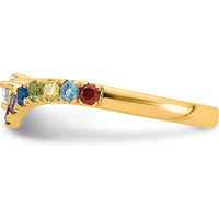 14K Yellow Gold Birthstone and Diamond Mother's Ring with 8 Stones in Semi-Mount Setting by Oro Pregiato