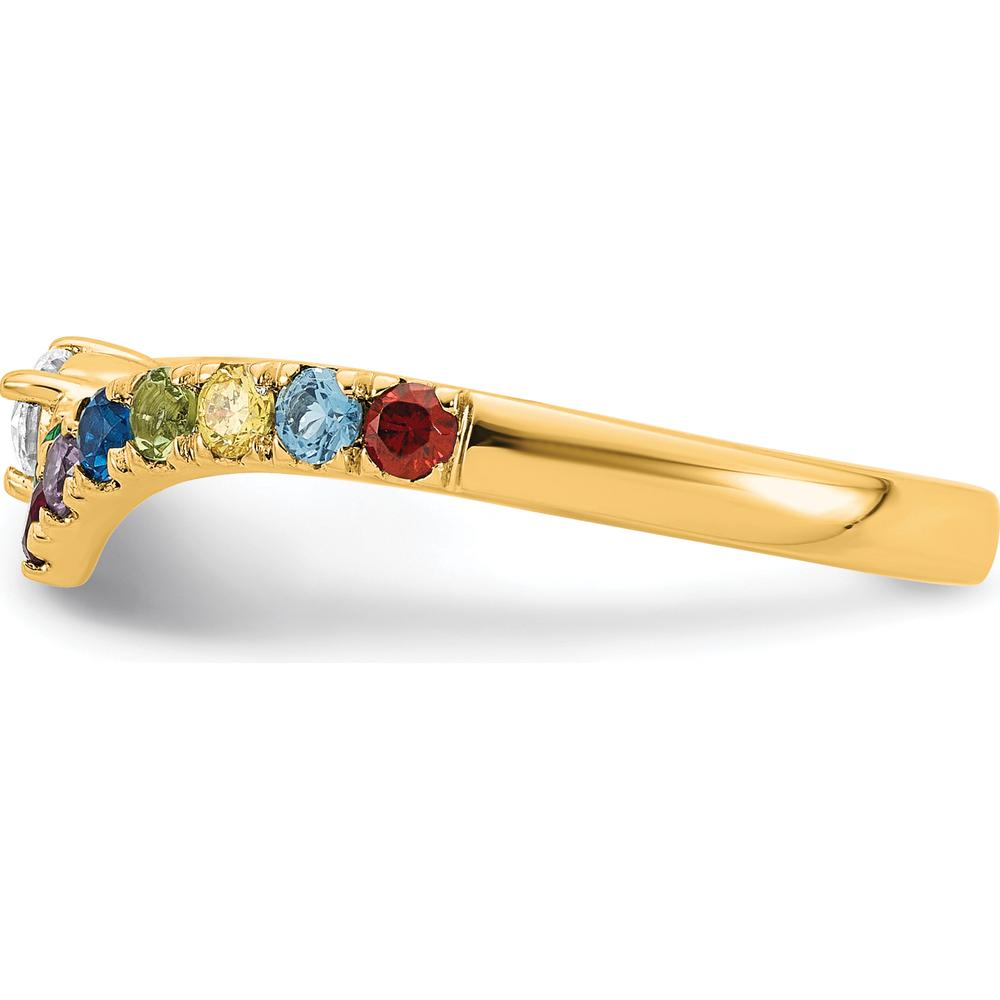 14K Yellow Gold Birthstone and Diamond Mother's Ring with 8 Stones in Semi-Mount Setting by Oro Pregiato
