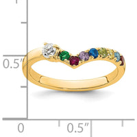 14K Yellow Gold Birthstone and Diamond Mother's Ring with 8 Stones in Semi-Mount Setting by Oro Pregiato