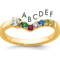 14K Yellow Gold Birthstone and Diamond Mother's Ring with Semi-Mount Design - 1.00 Carat Total Diamond Weight by Oro Pregiato