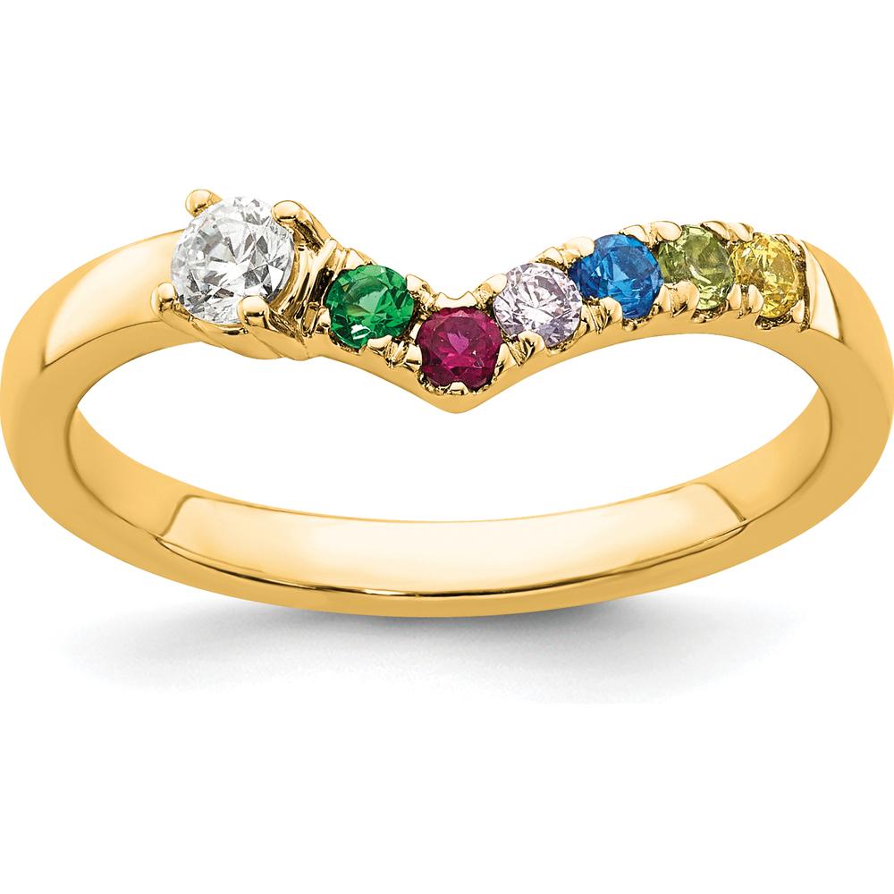 14K Yellow Gold Birthstone and Diamond Mother's Ring with Semi-Mount Design - 1.00 Carat Total Diamond Weight by Oro Pregiato