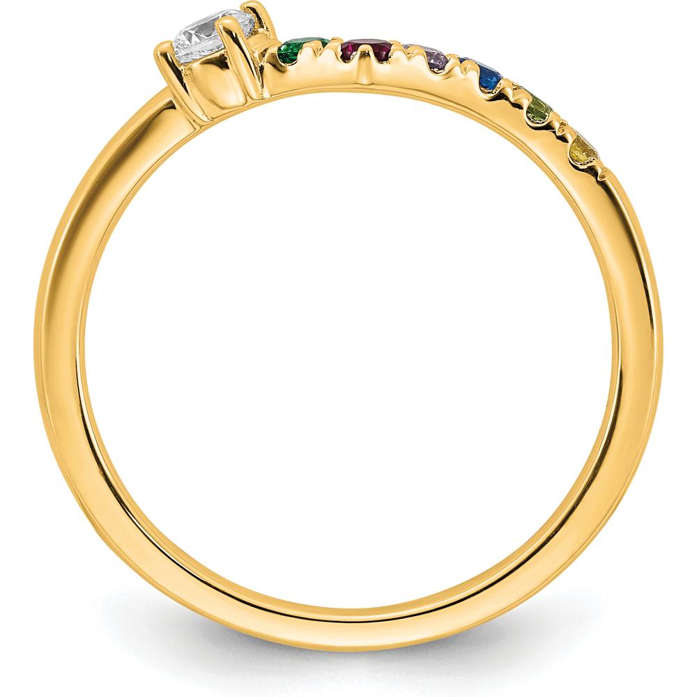 14K Yellow Gold Birthstone and Diamond Mother's Ring with Semi-Mount Design - 1.00 Carat Total Diamond Weight by Oro Pregiato