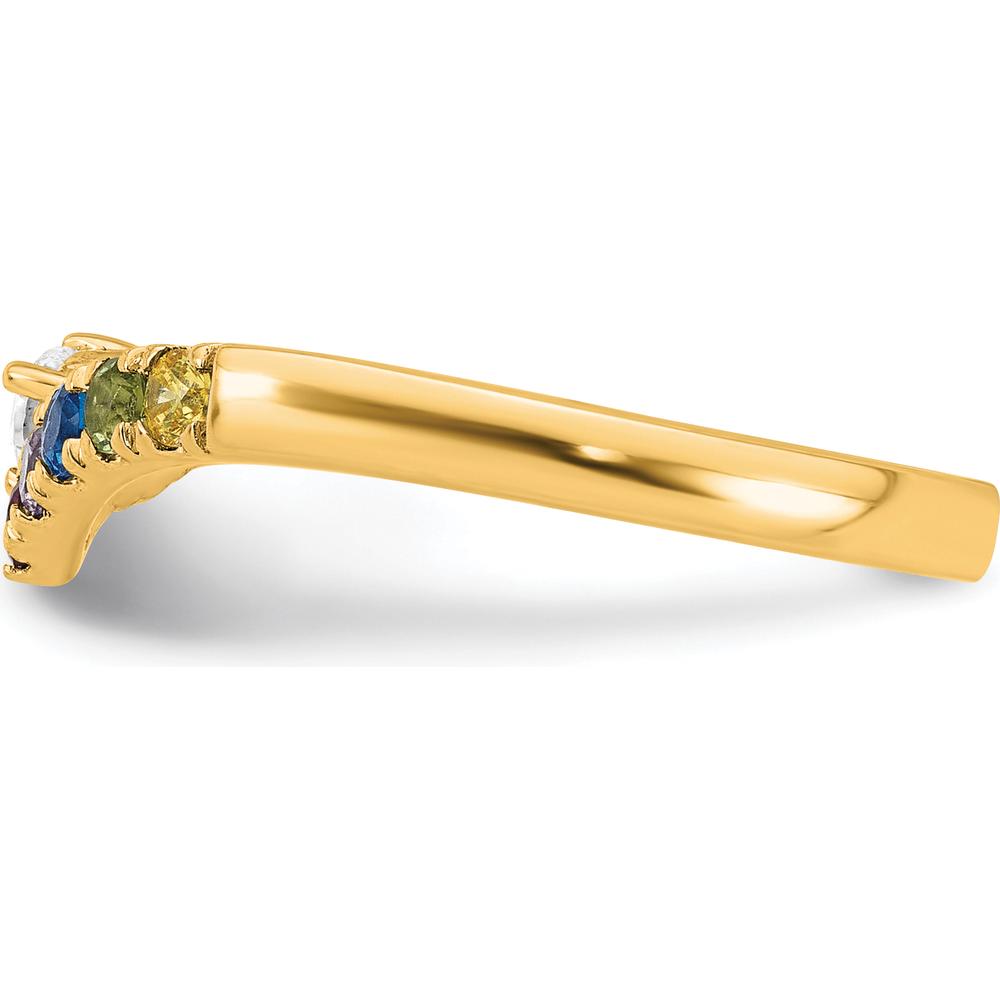 14K Yellow Gold Birthstone and Diamond Mother's Ring with Semi-Mount Design - 1.00 Carat Total Diamond Weight by Oro Pregiato