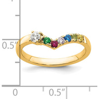 14K Yellow Gold Birthstone and Diamond Mother's Ring with Semi-Mount Design - 1.00 Carat Total Diamond Weight by Oro Pregiato