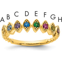 14K Yellow Gold Birthstone Mother's Ring Mounting with Eight Prong Set Gemstones by Oro Pregiato