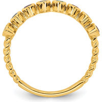 14K Yellow Gold Birthstone Mother's Ring Mounting with Eight Prong Set Gemstones by Oro Pregiato