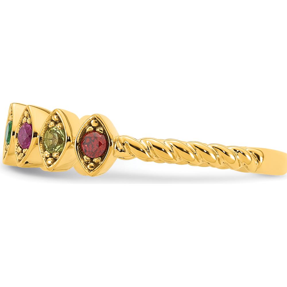 14K Yellow Gold Birthstone Mother's Ring Mounting with Eight Prong Set Gemstones by Oro Pregiato