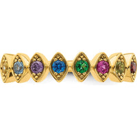 14K Yellow Gold Birthstone Mother's Ring Mounting with Eight Prong Set Gemstones by Oro Pregiato