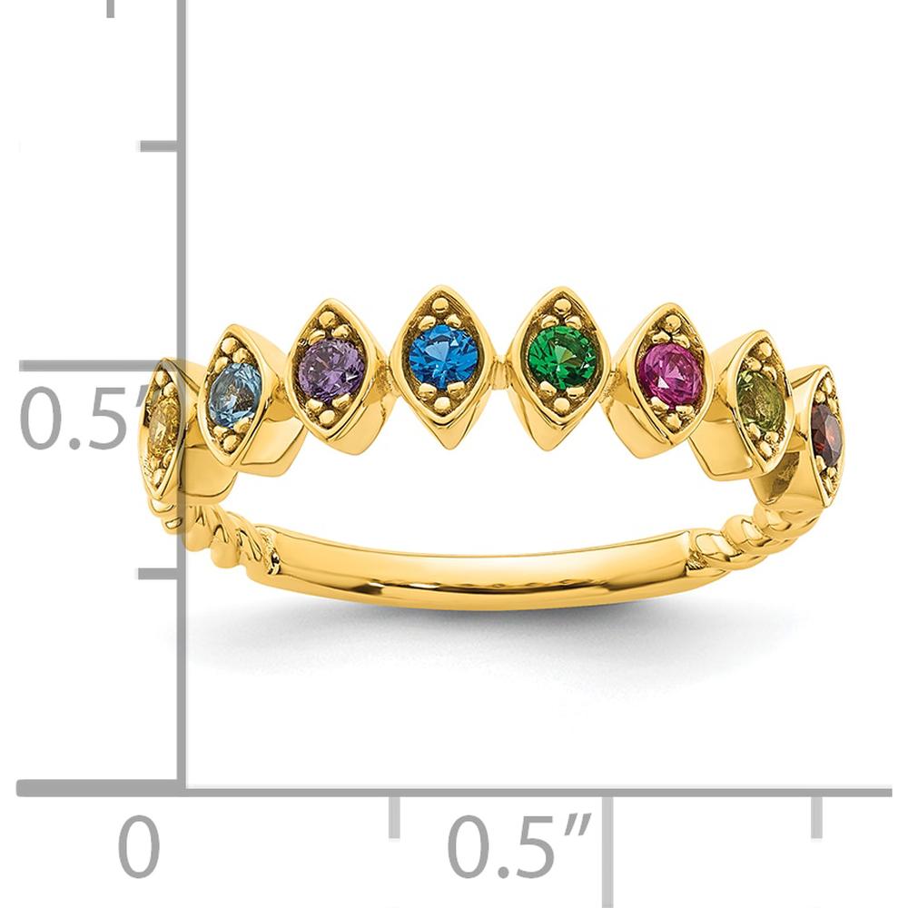 14K Yellow Gold Birthstone Mother's Ring Mounting with Eight Prong Set Gemstones by Oro Pregiato