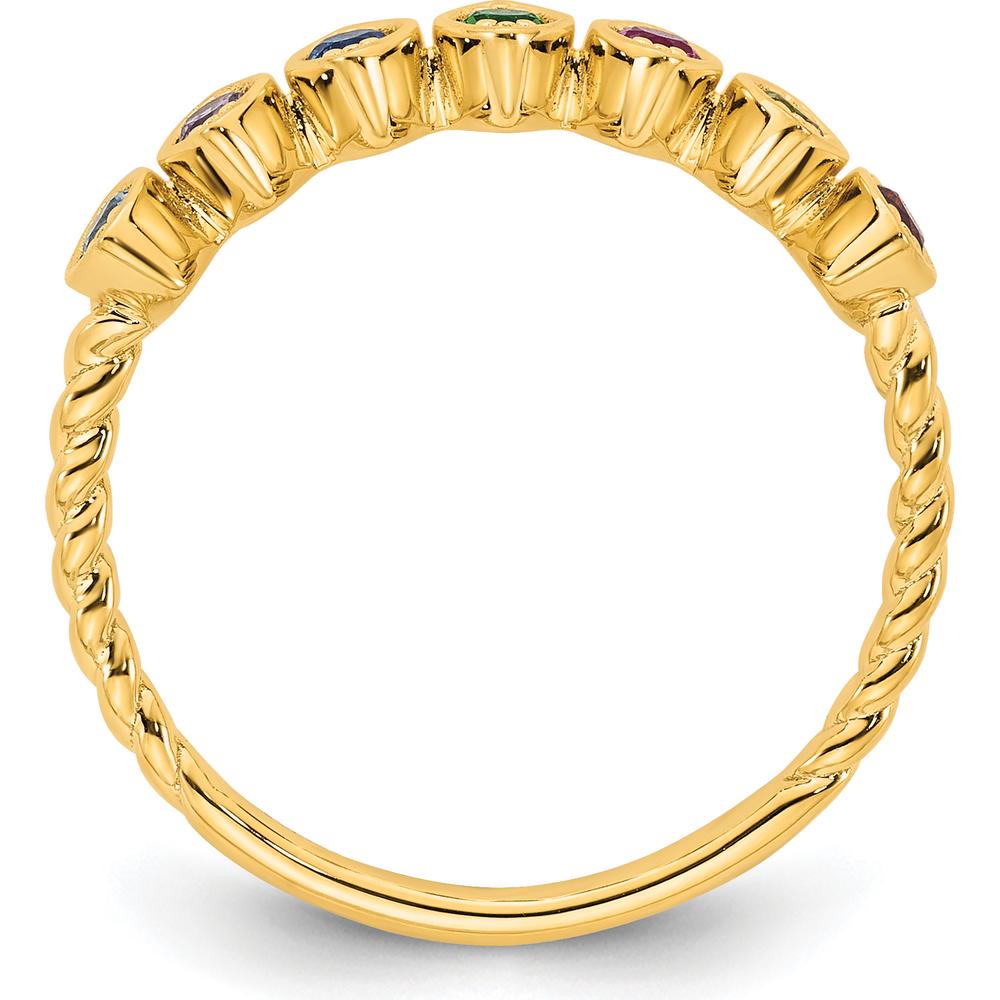 14K Yellow Gold Birthstone Mother's Ring with 7 Marquise Cut Gemstones by Oro Pregiato