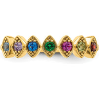 14K Yellow Gold Birthstone Mother's Ring with 7 Marquise Cut Gemstones by Oro Pregiato