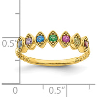 14K Yellow Gold Birthstone Mother's Ring with 7 Marquise Cut Gemstones by Oro Pregiato
