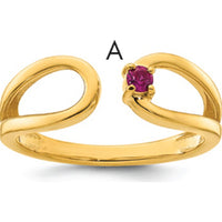 14K Yellow Gold Birthstone Mother's Wrap Ring - Personalized Birthstone Jewelry for Moms by Oro Pregiato