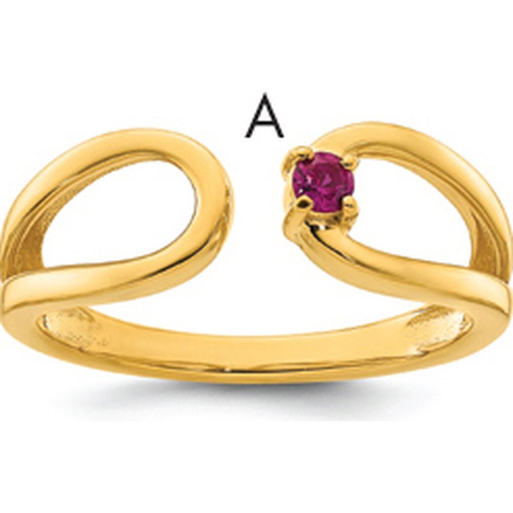 14K Yellow Gold Birthstone Mother's Wrap Ring - Personalized Birthstone Jewelry for Moms by Oro Pregiato