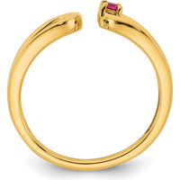 14K Yellow Gold Birthstone Mother's Wrap Ring - Personalized Birthstone Jewelry for Moms by Oro Pregiato