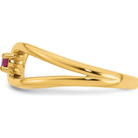 14K Yellow Gold Birthstone Mother's Wrap Ring - Personalized Birthstone Jewelry for Moms by Oro Pregiato
