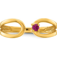 14K Yellow Gold Birthstone Mother's Wrap Ring - Personalized Birthstone Jewelry for Moms by Oro Pregiato