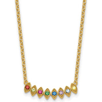 14K Yellow Gold Birthstone Necklace Mounting for Custom Pendant - 18" Cable Chain by Oro Pregiato