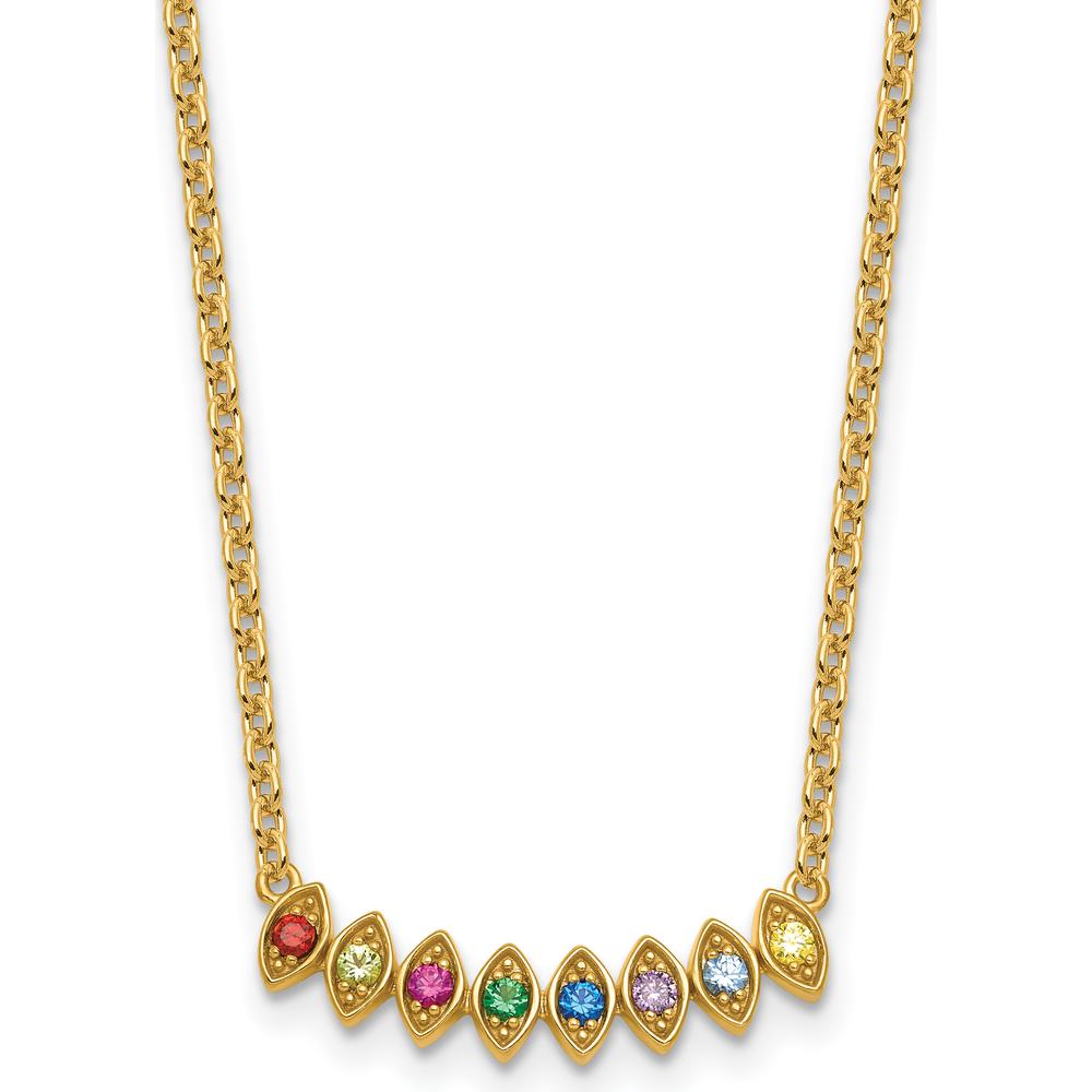 14K Yellow Gold Birthstone Necklace Mounting for Custom Pendant - 18" Cable Chain by Oro Pregiato