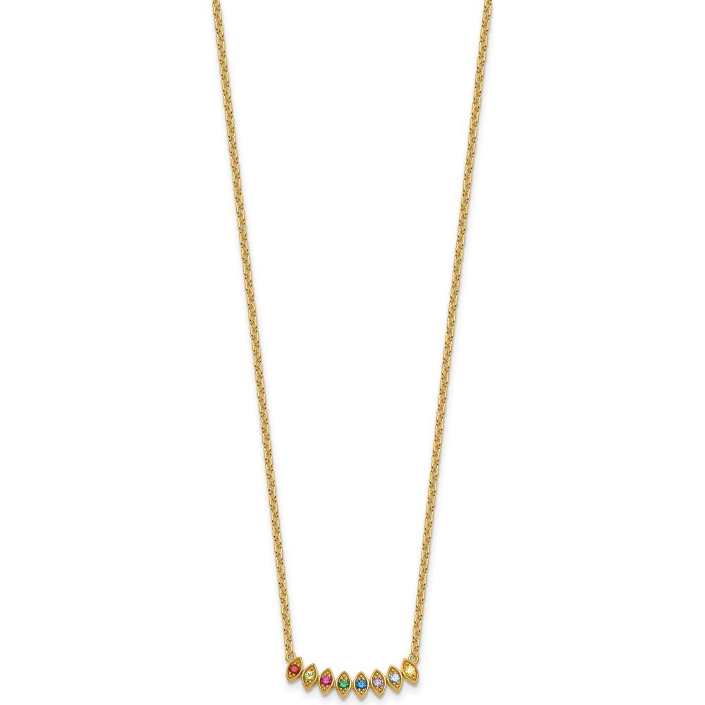 14K Yellow Gold Birthstone Necklace Mounting for Custom Pendant - 18" Cable Chain by Oro Pregiato