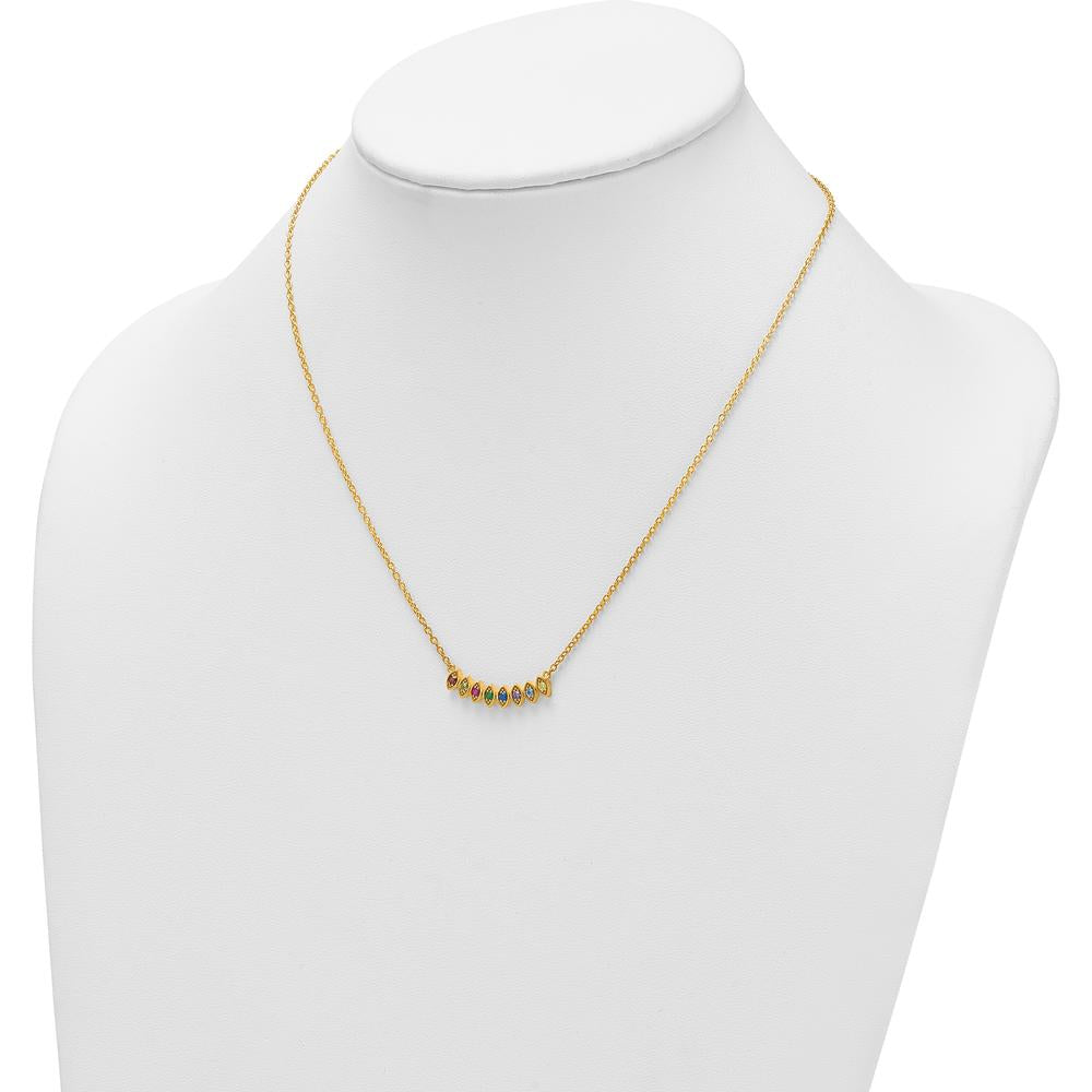 14K Yellow Gold Birthstone Necklace Mounting for Custom Pendant - 18" Cable Chain by Oro Pregiato