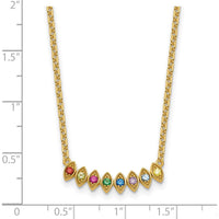 14K Yellow Gold Birthstone Necklace Mounting for Custom Pendant - 18" Cable Chain by Oro Pregiato