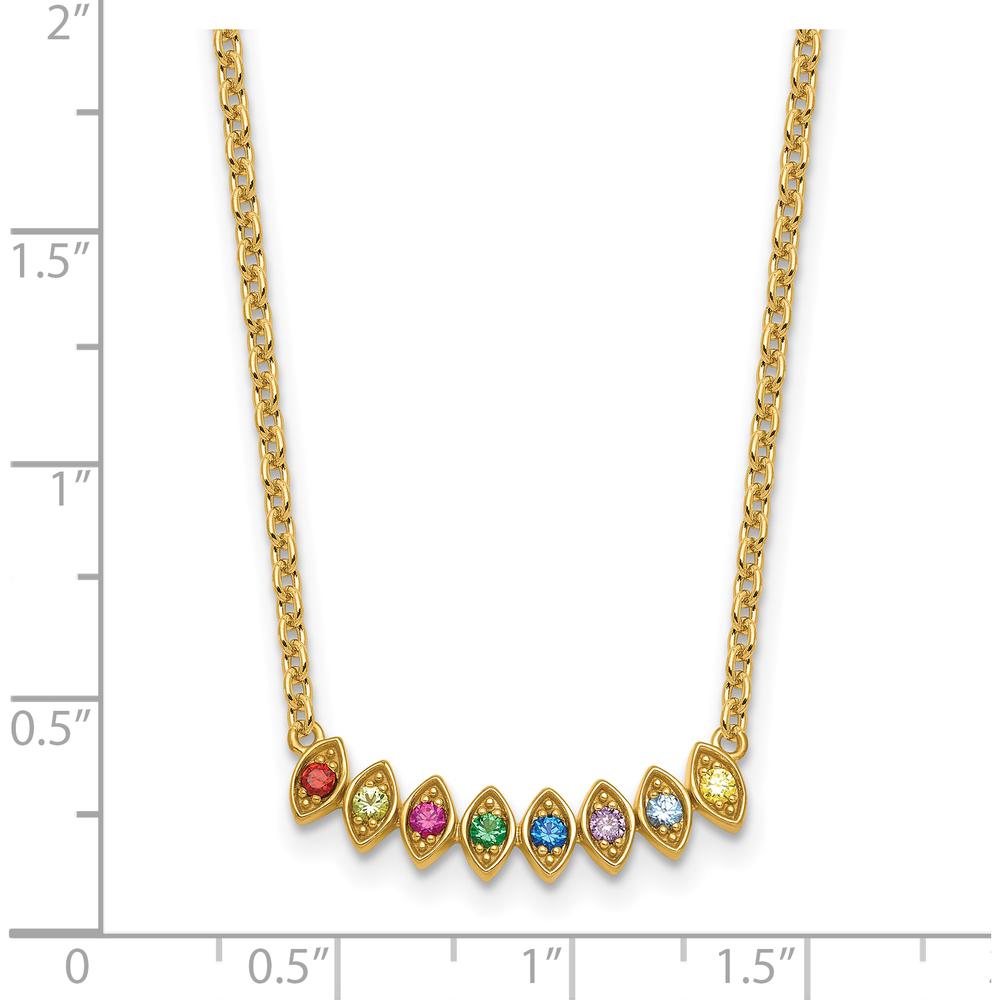 14K Yellow Gold Birthstone Necklace Mounting for Custom Pendant - 18" Cable Chain by Oro Pregiato
