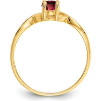 14K Yellow Gold Birthstone Ring with Oval Garnet - 0.60 Carat by Oro Pregiato